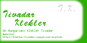 tivadar klekler business card